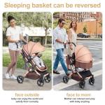 2 in 1 Baby Stroller Newborn Foldable Pushchair with Adjustable Canopy Folding High Landscape Infant Carriage, Anti-Shock Toddler Pushchair