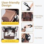 2 in 1 Baby Stroller Newborn Foldable Pushchair with Adjustable Canopy Folding High Landscape Infant Carriage, Anti-Shock Toddler Pushchair