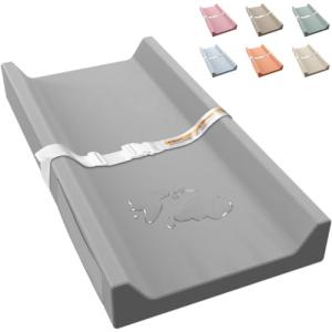 JVEOO Vegan Leather Baby Changing Pad, Waterproof & Wipeable Soft Diaper Changing Mat 32" x 16.6" Comfortable Infant Changing Station for Dresser & Table