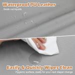 JVEOO Vegan Leather Baby Changing Pad, Waterproof & Wipeable Soft Diaper Changing Mat 32" x 16.6" Comfortable Infant Changing Station for Dresser & Table