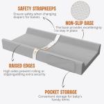 JVEOO Vegan Leather Baby Changing Pad, Waterproof & Wipeable Soft Diaper Changing Mat 32" x 16.6" Comfortable Infant Changing Station for Dresser & Table