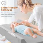 JVEOO Vegan Leather Baby Changing Pad, Waterproof & Wipeable Soft Diaper Changing Mat 32" x 16.6" Comfortable Infant Changing Station for Dresser & Table