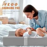 JVEOO Vegan Leather Baby Changing Pad, Waterproof & Wipeable Soft Diaper Changing Mat 32" x 16.6" Comfortable Infant Changing Station for Dresser & Table