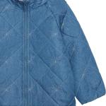 Carter's Baby Girls Daisy Diamond Quilted Midweight Jacket, Chambray, 24M