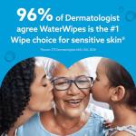 WaterWipes Sensitive+ Baby & Toddler Wipes, 3-In-1 Cleans, Cares, Protects, 99.9% Water, Textured Clean, Unscented & Hypoallergenic, 720 Count (12 Packs)