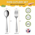 DEHOV Toddler Eating Utensils Set,Set Of 12 Food Grade Stainless Steel Silverware Sets For Kids,Dishwasher Safe Children Small Metal Spoons And Forks Flatware Sets