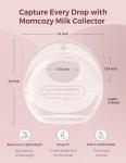 Momcozy Breast Milk Collector, Milk Collectors for Breastfeeding, Reusable Breast Milk Shells, Silicone Catcher with More Fit & Soft (3oz/90ml, 2 Counts)
