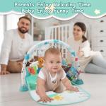 BOMPOW Baby Play Gym Mat, Play Activity Mat with Music and Lights, Piano Gym, Early Development Baby Gift for Babies Newborn Tummy Time Play Mat