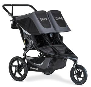 BOB Gear Revolution Flex 3.0 Duallie Jogging Stroller, Double Stroller, Graphite Black