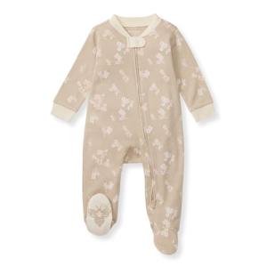 Burt's Bees Baby Girls' Organic Cotton Sleep and Play Footed Pajamas, One-piece Zip Front Romper, Baby Essentials