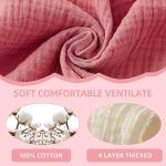 duludulu Baby Muslin Bibs, Bandana Drool Bib for Girls, Adjustable 100% Cotton Soft Baby Bibs for Drooling and Teething Organic Solid Colors Lap-Shoulder