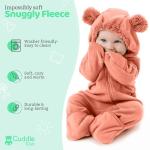Cuddle Club Fleece Baby Bunting Bodysuit – Infant One Piece Kids Hooded Romper Outerwear Toddler Jacket