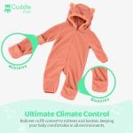 Cuddle Club Fleece Baby Bunting Bodysuit – Infant One Piece Kids Hooded Romper Outerwear Toddler Jacket