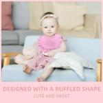 duludulu Baby Muslin Bibs, Bandana Drool Bib for Girls, Adjustable 100% Cotton Soft Baby Bibs for Drooling and Teething Organic Solid Colors Lap-Shoulder