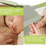 Baby Nail Trimmer, 4-in-1 Baby Nail Clippers Kit,Nail File & Tweezers, Baby Manicure Kit for Newborn, Infant & Toddler, Mothers Day Gifts (Green)