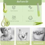 Baby Nail Trimmer, 4-in-1 Baby Nail Clippers Kit,Nail File & Tweezers, Baby Manicure Kit for Newborn, Infant & Toddler, Mothers Day Gifts (Green)