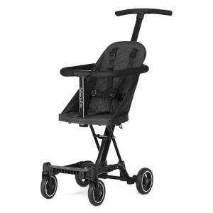 Dream On Me Coast Rider Travel Stroller, Lightweight & Compact Baby Stroller, Theme Park Approved, Book-Folding Design, Adjustable Handle, Soft-Ride Wheels, Converts to Rider & Scooter - Black