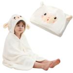 Hooded Baby Towel- Large Baby Towel with Hood（31.5 x 31.5 Inch）, Natural toddler towels,Ultra Soft and Absorbent Coral Velvet Coral Fleece Bath Towel for Infants, Newborns, Toddlers, Unisex (white)