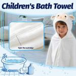 Hooded Baby Towel- Large Baby Towel with Hood（31.5 x 31.5 Inch）, Natural toddler towels,Ultra Soft and Absorbent Coral Velvet Coral Fleece Bath Towel for Infants, Newborns, Toddlers, Unisex (white)