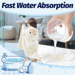 Hooded Baby Towel- Large Baby Towel with Hood（31.5 x 31.5 Inch）, Natural toddler towels,Ultra Soft and Absorbent Coral Velvet Coral Fleece Bath Towel for Infants, Newborns, Toddlers, Unisex (white)