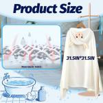 Hooded Baby Towel- Large Baby Towel with Hood（31.5 x 31.5 Inch）, Natural toddler towels,Ultra Soft and Absorbent Coral Velvet Coral Fleece Bath Towel for Infants, Newborns, Toddlers, Unisex (white)