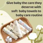 MUKIN Baby Washcloths, Natural Cotton Face Towels, 15 Pack, 10x10 inches