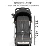 Gromast Compact Fold Baby Stroller, Lightweight Travel Toddler Stroller with One-Click Fold, Extendable UPF50+ Canopy, Cup Holder, UV Protected and Waterproof, One-Hand Folding - Black