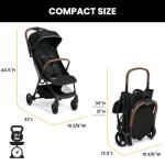 Jeep Altitude Compact Travel Stroller by Delta Children Greenguard Gold, Easy One Hand Fold, Lightweight, Extendable Canopy with Peek-a-Boo Window, Reclining Seat, 4 Wheel Suspension, Black