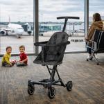 Dream On Me Coast Rider Travel Stroller, Lightweight & Compact Baby Stroller, Theme Park Approved, Book-Folding Design, Adjustable Handle, Soft-Ride Wheels, Converts to Rider & Scooter - Black