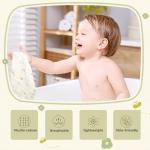 MUKIN Baby Washcloths, Natural Cotton Face Towels, 15 Pack, 10x10 inches