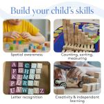 DIY Wood Cubes 1-1/2-inch, Pack of 10 Small Wooden Baby Blocks for Baby Shower, Wooden Blocks for Crafts, STEM, Building, and Blank Wood Dice, by Woodpeckers