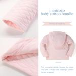 Minicoco 100% Cotton Baby Spring Hoodies Jacket, Comfortable Soft and Warm Baby Spring Jacket,0-24Months Solid-Coloured Coat