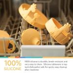 Nuby Animal Friends Silicone and Stainless Steel Fork and Spoon Set - 12+ Months - Green Giraffe