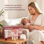 Momcozy 73pc Postpartum Essentials Kit, Initiate breastfeeding for New Moms, Hospital Bag Must Haves with Nursing Pads, Hot & Cold Breast Pads, Nipple Cream, Colostrum Collectors and Milk Storage Bags