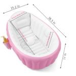PandaEar Baby Inflatable Bathtub, Portable Travel Baby Infant Bath Tub Toddler Bathtub with Air Pump, Foldable Non-Slip Shower Basin Mini Air Swimming Pool for Newborn (Pink)