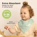 KeaBabies 8-Pack Muslin Baby Bibs for Boys, Girls - Muslin Bandana Drool Bibs for Baby Girl & Boy, Drooling Newborn, Teething Toddler, Infant 0-36 Months, Soft Cotton Extra Absorbent (Mirage)