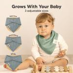 KeaBabies 8-Pack Muslin Baby Bibs for Boys, Girls - Muslin Bandana Drool Bibs for Baby Girl & Boy, Drooling Newborn, Teething Toddler, Infant 0-36 Months, Soft Cotton Extra Absorbent (Mirage)