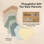 KeaBabies 8-Pack Muslin Baby Bibs for Boys, Girls - Muslin Bandana Drool Bibs for Baby Girl & Boy, Drooling Newborn, Teething Toddler, Infant 0-36 Months, Soft Cotton Extra Absorbent (Mirage)