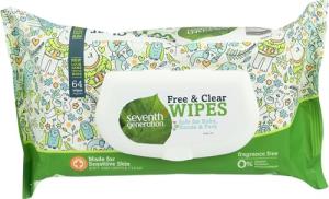 Seventh Generation Baby Wipes, 64 Count