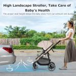 INFANS 2 in 1 Baby Stroller, High Landscape Infant Stroller & Reversible Bassinet Pram, Foldable Pushchair with Adjustable Canopy, Cup Holder, Storage Basket, Suspension Wheels (Khaki)