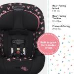 Disney Baby Ellaris 3-in-1 Convertible Car Seat, Slim Fit Design, Rear & Forward-Facing, 5-Position Headrest, 3-Across Fit, Travel-Friendly with Machine-Washable Seat Pad, Minnie Charm