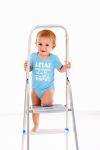 AW Fashions Relax My Mom Is A Teacher Baby Body suit Funny Cute Infant Clothes Outfit Newborn Boys Girls (6 Months, Light Blue)