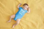 AW Fashions Relax My Mom Is A Teacher Baby Body suit Funny Cute Infant Clothes Outfit Newborn Boys Girls (6 Months, Light Blue)