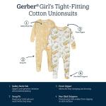 Gerber Baby Girls 4-pack Footed Pajamas And Toddler Sleepers, Roses And Fox, 12 Months US