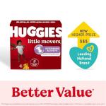 Huggies Size 5 Diapers, Little Movers Baby Diapers, Size 5 (27+ lbs), 58 Count, Packaging May Vary