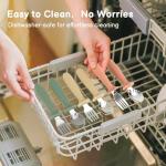 Eascrozn 6 Pack Toddler Utensils, kids Silverware with Silicone Handle, 18/8 Stainless Steel Children Safe Spoons and Forks Set Baby Feeding Essentials, Dishwasher Safe