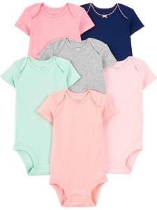 Simple Joys by Carter's Womens 6-Pack Short-Sleeve Bodysuit (Infant) Solid 3 Months (Infant) One Size