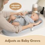 Papablic Baby Changing Pad – Soft & Wipeable Diaper Changing Table Mat for Dresser Bed Sofa, Built-in Safety Belt, Non-Slip, Waterproof, Easy to Clean – Gray, Ideal Gift for New Parents