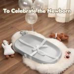 Papablic Baby Changing Pad – Soft & Wipeable Diaper Changing Table Mat for Dresser Bed Sofa, Built-in Safety Belt, Non-Slip, Waterproof, Easy to Clean – Gray, Ideal Gift for New Parents