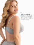 Angelhood Womens Seamless Sleep Nursing Bra,Breastfeeding Maternity Bra with Remove Bra Pads Extenders Pack of 3 Black/White/Grey